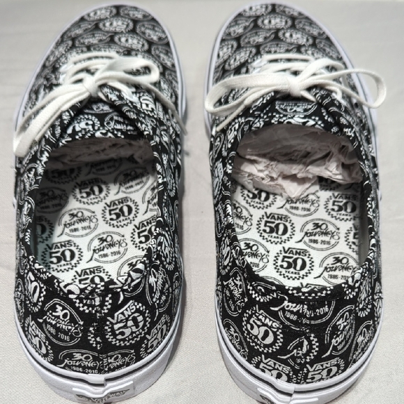 Vans Black and White 50 Years/30 Years Journeys Pattern Sneakers - Picture 5 of 16